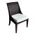 Late 20th Century McGuire Woven Rattan Side Dining Chair With Ivory Cushion For Sale
