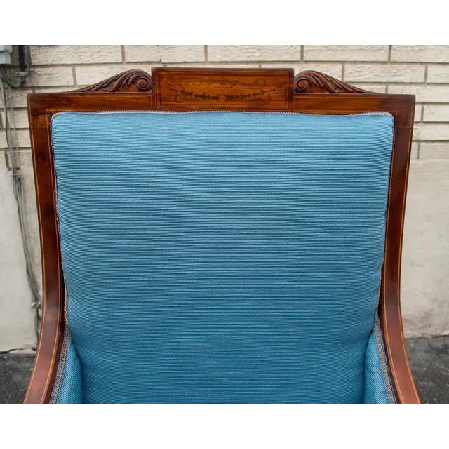 Wood 19th Century English Sheraton Living Room Chair with New Upholstery & Restored For Sale - Image 7 of 8