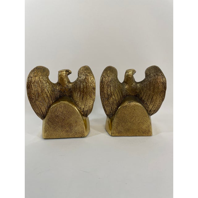 Mid 20th Century Brass Federal Style Eagle Bookends - A Pair For Sale - Image 6 of 18