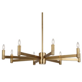 Robert Abbey Round Antique Brass Chandelier For Sale
