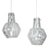 Mid-Century White and Clear Murano Glass Pendant Lamps, Italy, 1970s, Set of 2 For Sale