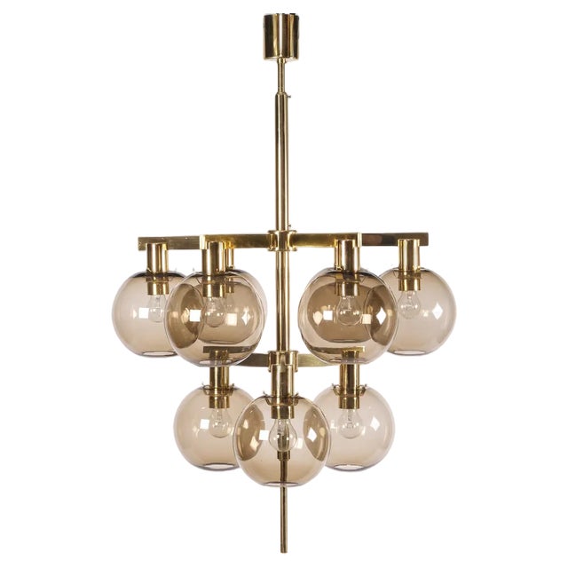 Brass Chandelier Model 348/9 from Hans-Agne Jakobsson, 1960s For Sale