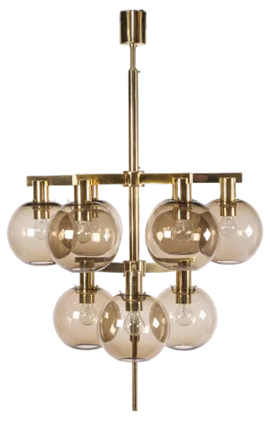 Brass Chandelier Model 348/9 from Hans-Agne Jakobsson, 1960s