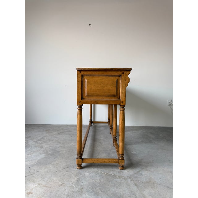 Vintage Mediterranean Spanish Colonial Style Three-Drawer Console Table For Sale - Image 9 of 18