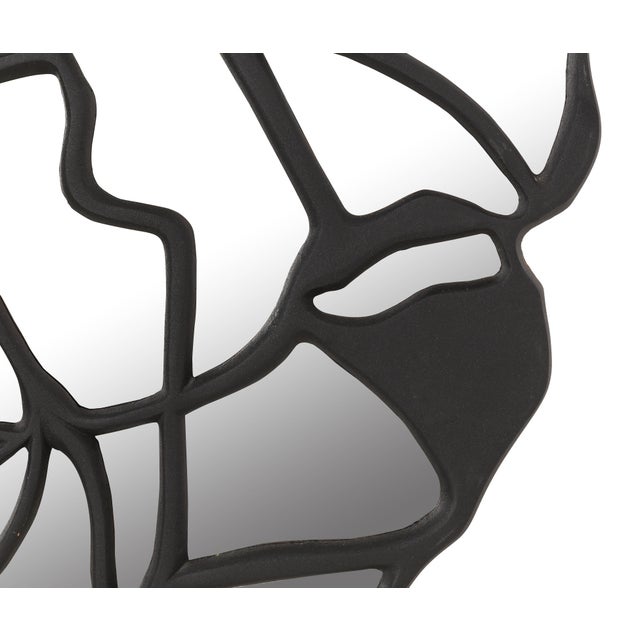 Transitional Amici Black Aluminum Mirror For Sale - Image 3 of 5