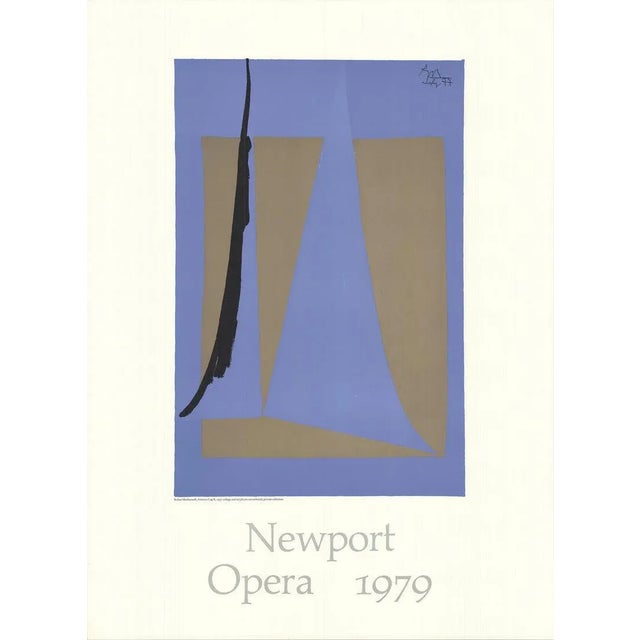 Contemporary 1979 Robert Motherwell 'America Cup II (With Border)' Contemporary Blue,Gold Offset Lithograph For Sale - Image 3 of 3
