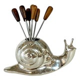 Vintage Silver Plate Snail Charcuterie Set For Sale