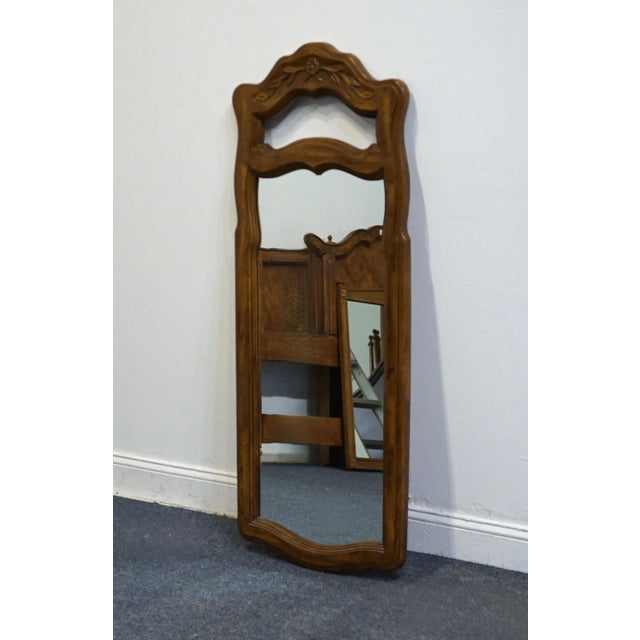 French Provincial Drexel Furniture Cabernet Collection Solid Pecan French Provincial 22" Mirror 306-200 For Sale - Image 3 of 5