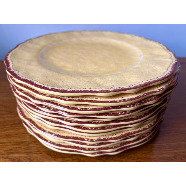 Rustic Le Cadeaux "Antiqua" Melamine Plates-Set 12 For Sale - Image 3 of 7