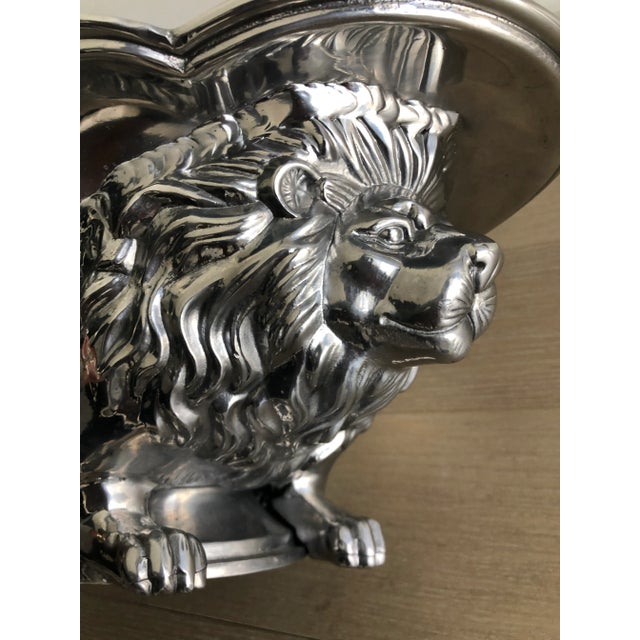 Light Gray Arthur Court Cast Aluminum Lion Centerpiece For Sale - Image 8 of 8