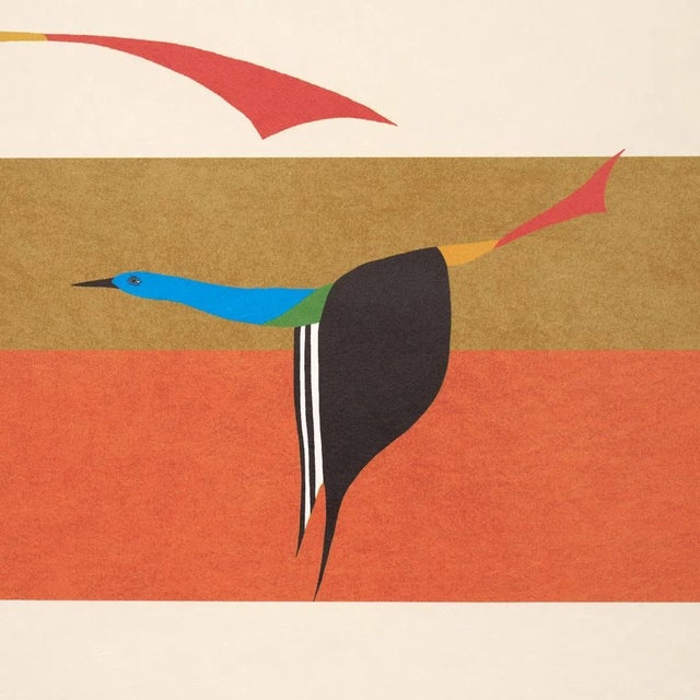 Schumacher SAMPLE - Schumacher x Peg Noriss Flying West Wallpaper In Orange For Sale - Image 4 of 6
