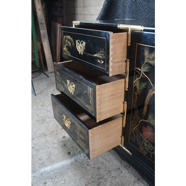 Vintage Tansu Style Chinoiserie Lowboy Credenza Buffet Dresser Sideboard Cabinet For Sale - Image 11 of 13