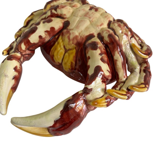 Vintage Portuguese Bernard Palissy Style Majolica Crab Tureen For Sale In Chicago - Image 6 of 8