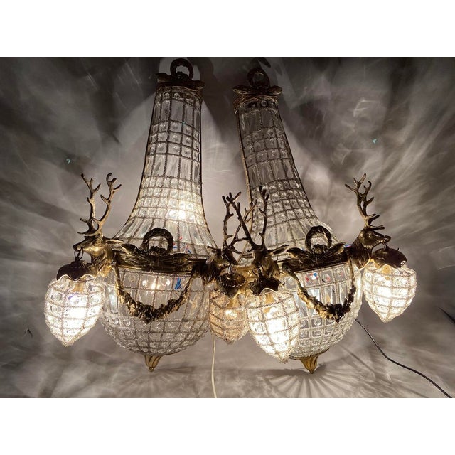 French Circa 1980 French Louis XVI Gold Bronze Wall Lamps/ Sconces – Pair For Sale - Image 3 of 18