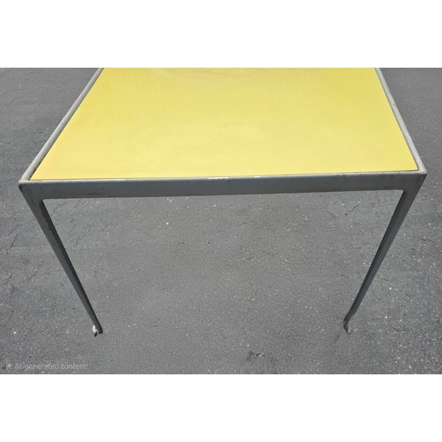 Knoll 1970s Richard Schultz Style Knoll Aluminum and Yellow Enamel Patio Dining Table For Sale - Image 4 of 18