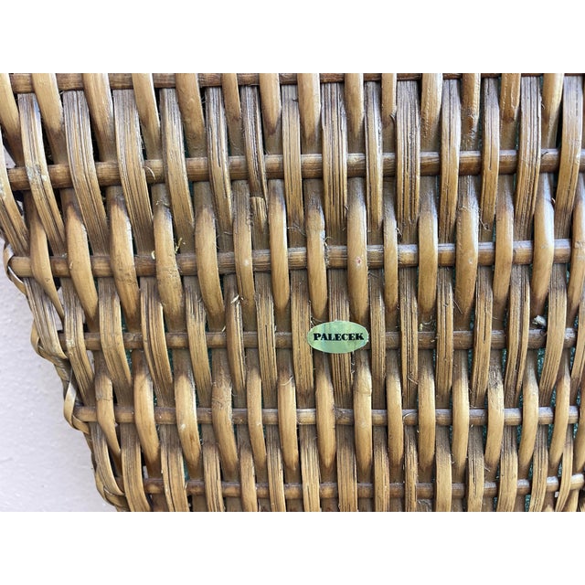 Vintage Palecek Faux Rattan Wall Planters With Faux Grasses - A Pair For Sale - Image 10 of 11