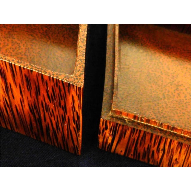 Chestnut 1990s Playing Card "Diamond" Shaped Palm Wood Trinket Box For Sale - Image 8 of 10