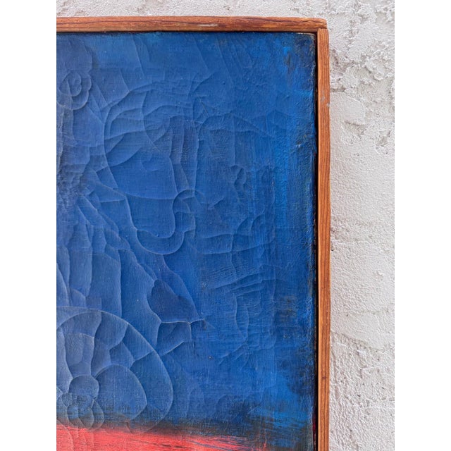 Mid 20th Century Mid-Century Modern Abstract Painting With Crackle Textures For Sale - Image 5 of 10