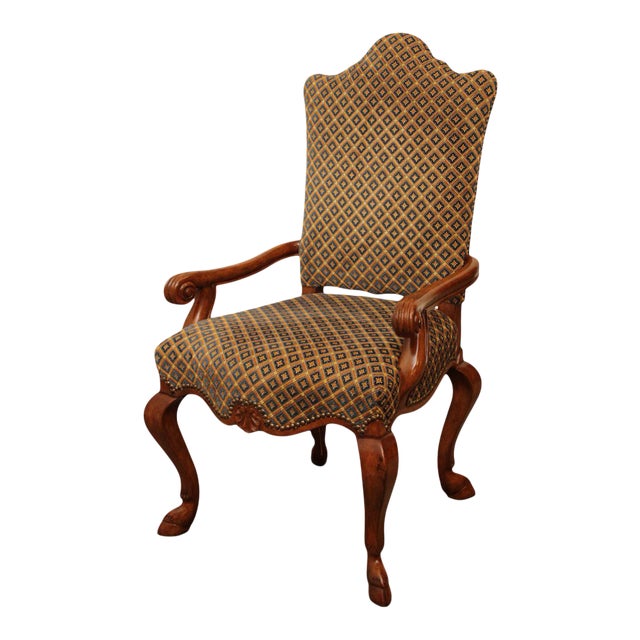 Italian Hoof Foot Upholstered Armchair For Sale