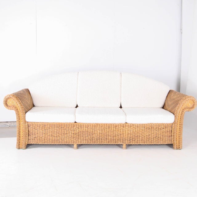 Wicker Rattan Lounge Set, 1970s, Set of 3 For Sale - Image 14 of 18