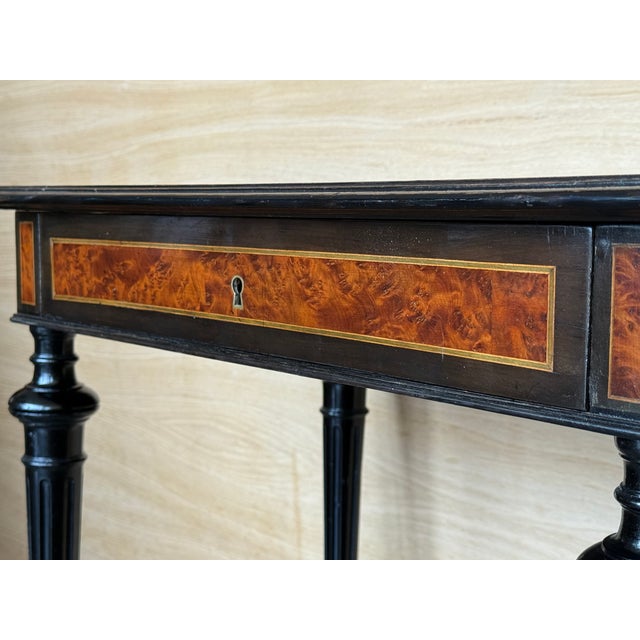 Late 19th Century Sewing or Side Table Napoleon III Wood Marquetry France For Sale - Image 12 of 17