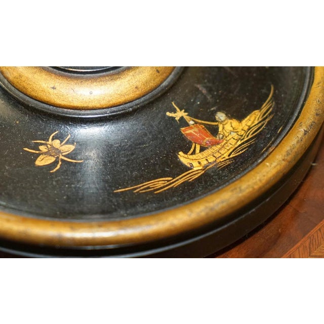 Chinese Chinoiserie Black Lacquer Table Lamp, 1920s For Sale - Image 12 of 16