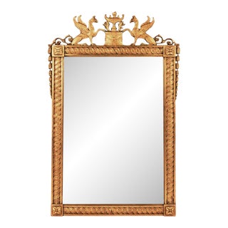 Friedman Brothers Gold Giltwood Mirror With Griffins For Sale