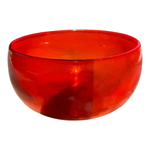 Hand Blown Bright Orange Bowl Signed by Artist