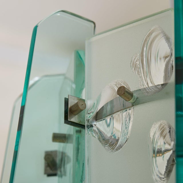 1950s Italian Glass Paneled Pendant in the Manner of Fontana Arte For Sale In Chicago - Image 6 of 7