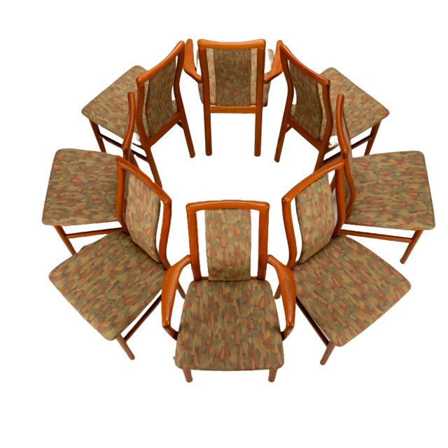 1980s Scandinavian Modern Teak Dining Chairs by Andersen Schou, Denmark - Set of 8 For Sale In Tampa - Image 6 of 12