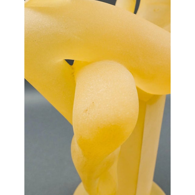 Vintage Monique Frosted Lucite Female Woman on Pedestal Sculpture For Sale - Image 10 of 10