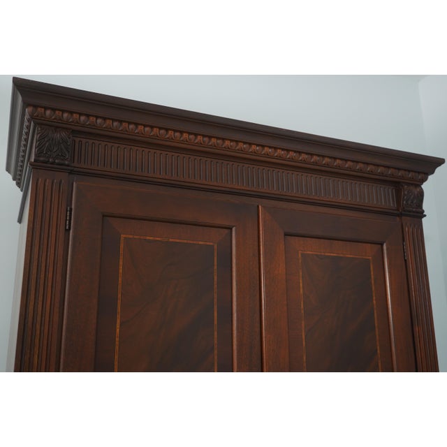 Wood Ethan Allen 18th C. Mahogany Bedroom Armoire For Sale - Image 7 of 18