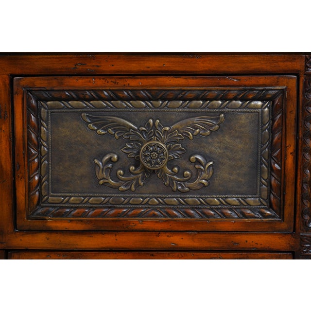 Maitland Smith Leather Top Renaissance Style Credenza Sideboard For Sale - Image 11 of 18