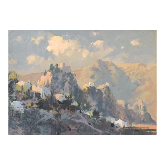 Mountain Landscape, 1985, Oil on Board For Sale