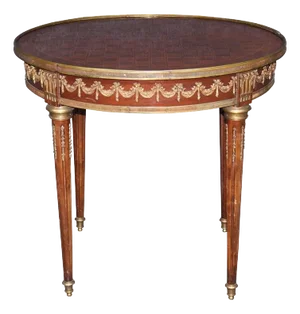 Bronze Mounted Walnut and Tulipwood Inlaid French Louis XVI Center Table
