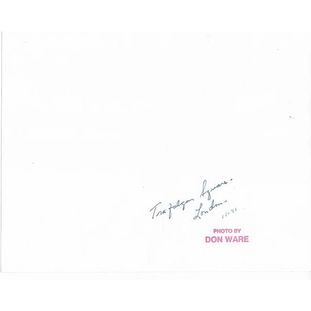 1971 black & white photo by Los Angeles, California photographer Don Ware (1921-2006) of Trafalgar Square in London,...