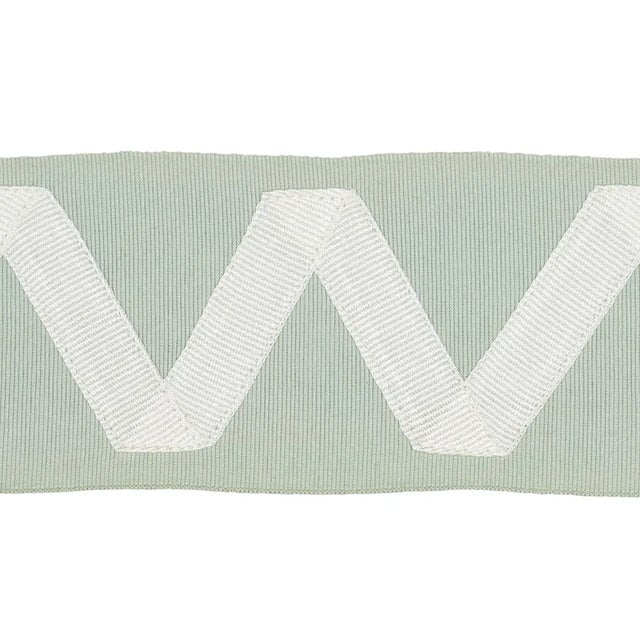 Not Yet Made - Made To Order Sample - Schumacher Legere Applique Tape in Ivory On Seaglass For Sale - Image 5 of 5