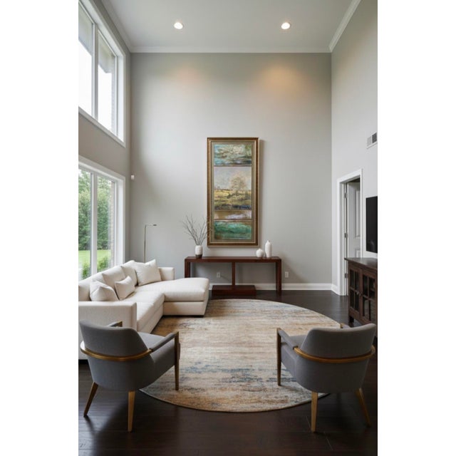 Monumental 69" John-Richard "Still Water" Vertical Textured Triptych Landscape For Sale - Image 11 of 11