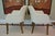 Elegant Pair of Bright Chair Maria Arm Chairs upholstered in Jane Churchill Darwin Cream with natural oiled walnut finish...