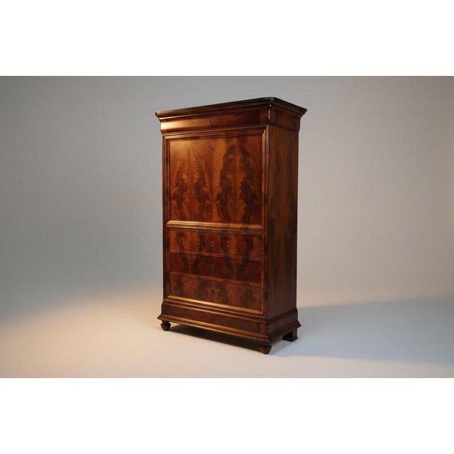 Antique Mahogany Secretary with Inlays, France For Sale - Image 16 of 16
