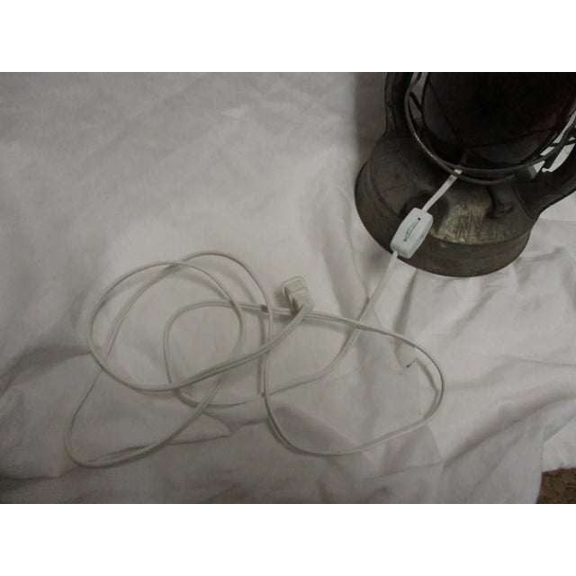 Vintage Dietz Little Wizard Kerosene Lantern Electric Lamp For Sale - Image 6 of 9