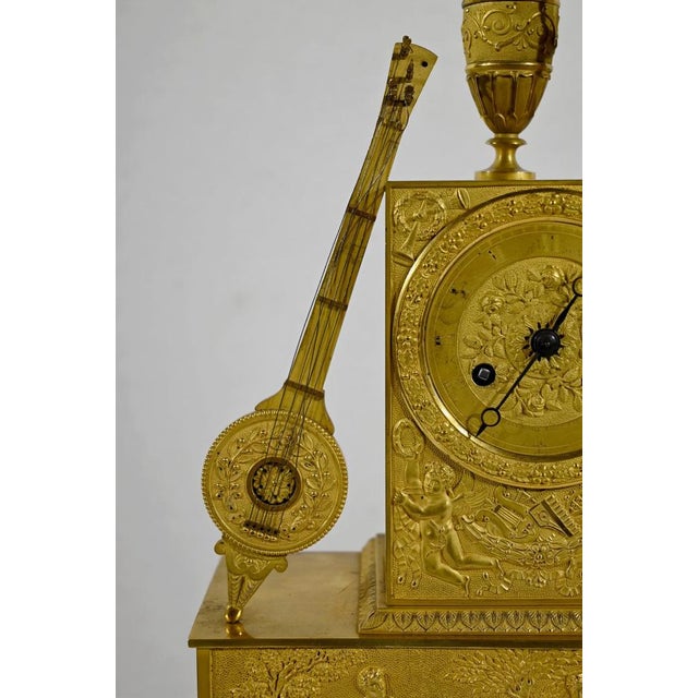Empire Golden Bronze Clock from Leroy Palais Royal, Early 19th Century For Sale - Image 10 of 18