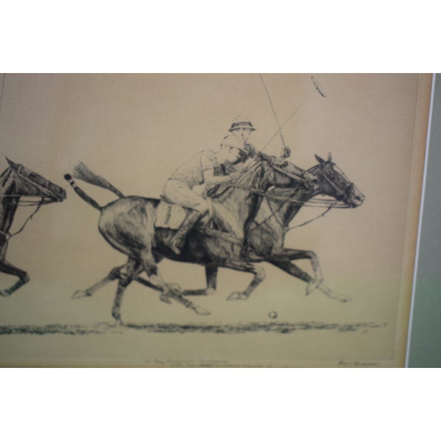 Paper Mid 20th Century "Down the Field #2" Polo Drypoint by Paul Brown For Sale - Image 7 of 7