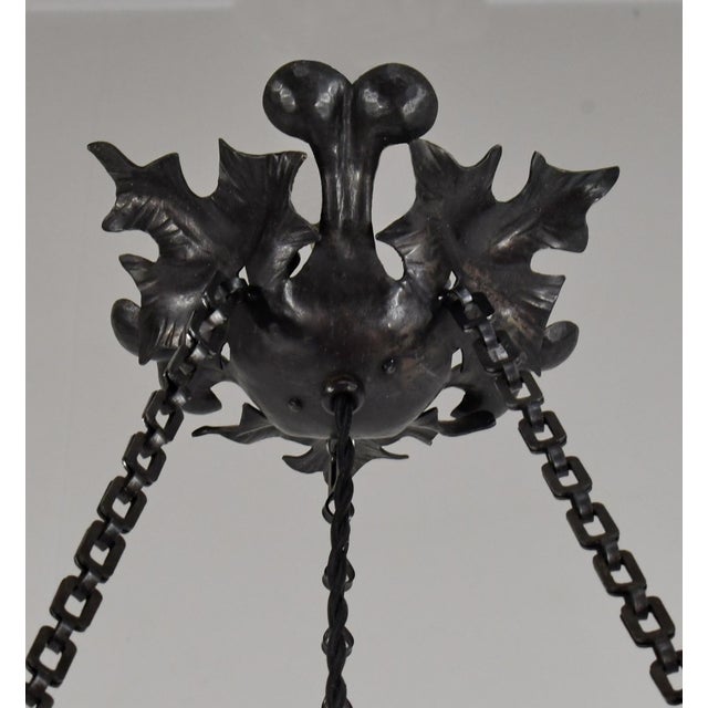 French Art Deco Pendant Light by Le Verre Francais Schneider - 1925 Cameo Chandelier France For Sale - Image 11 of 15
