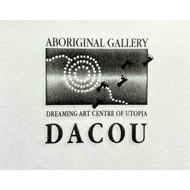 Beige Dacou, Women Ceremony Aboriginal Dot Artworks, 1980s, Paintings on Canvases, Set of 2 For Sale - Image 8 of 9