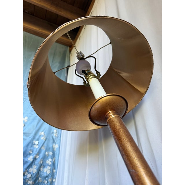 1990s Modern Burnished Copper Floor Lamp For Sale - Image 4 of 9