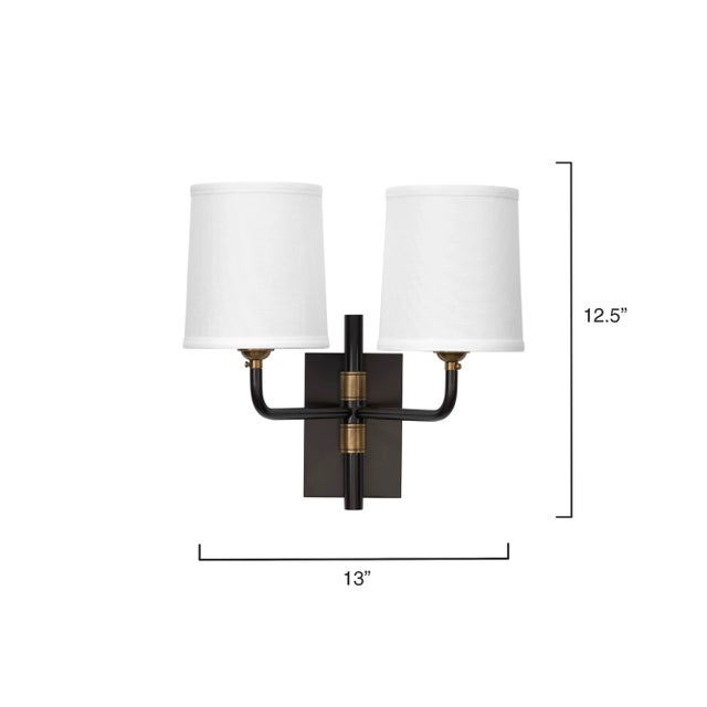 Transitional Jamie Young Lawton Double Arm Wall Sconce For Sale - Image 3 of 9
