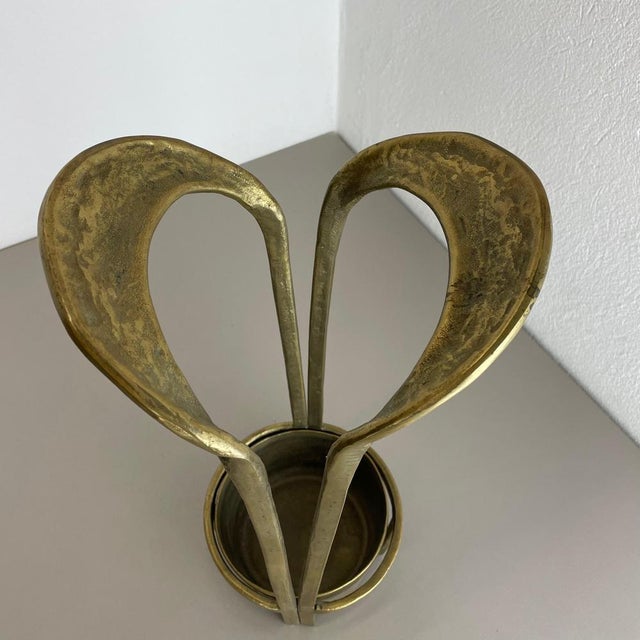 Hollywood Regency Brutalist Brass Umbrella Stand, Italy, 1970s For Sale - Image 15 of 18