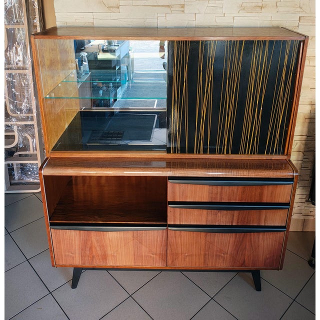 Brown Czechoslovakian Cabinet attributed to B. Landsman for Jitona, 1960s For Sale - Image 8 of 16