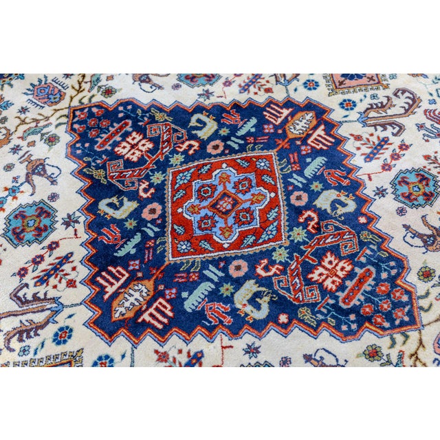 Textile Middle Eastern Hand-Knotted Tabriz Medallion Knot Rug For Sale - Image 7 of 15